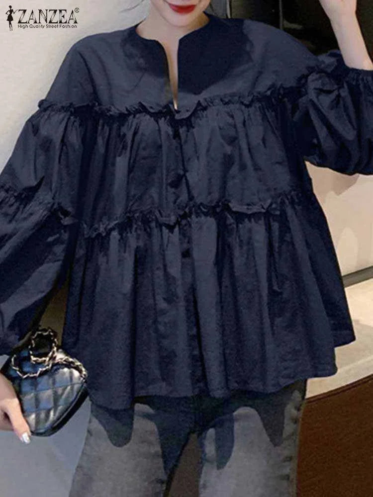 Elegant Flare Sleeve Ladies Blouse Shirt - OutfitLondon