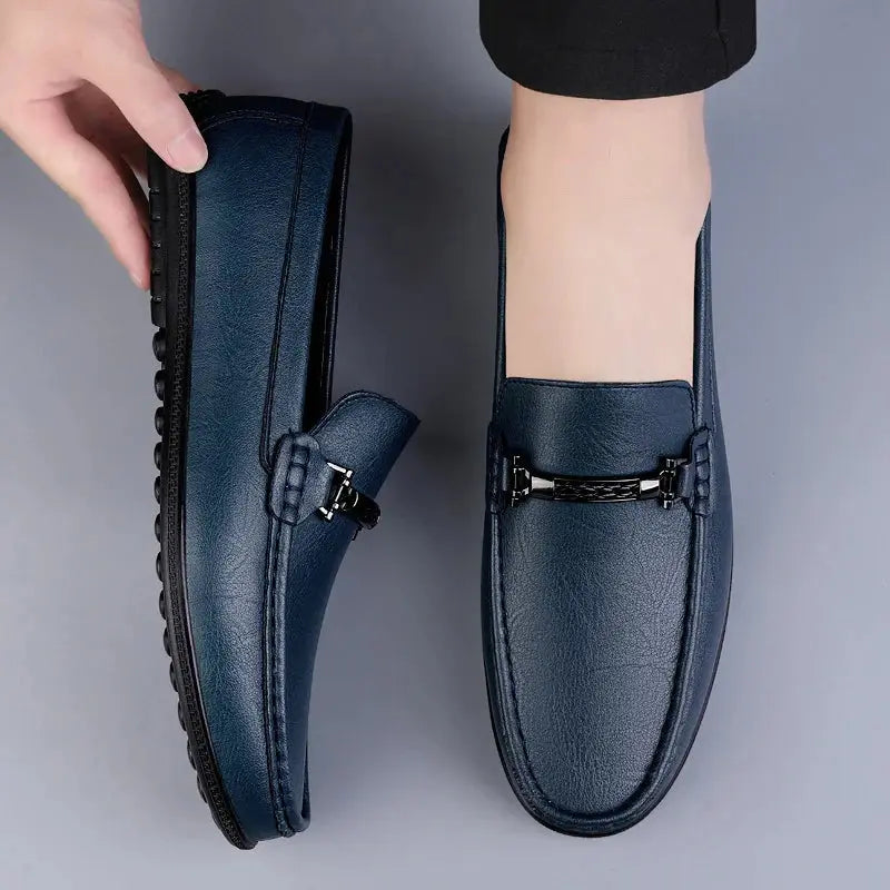 Elegant Leather Slip On Loafers