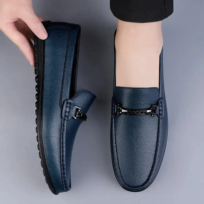 Elegant Leather Slip On Loafers