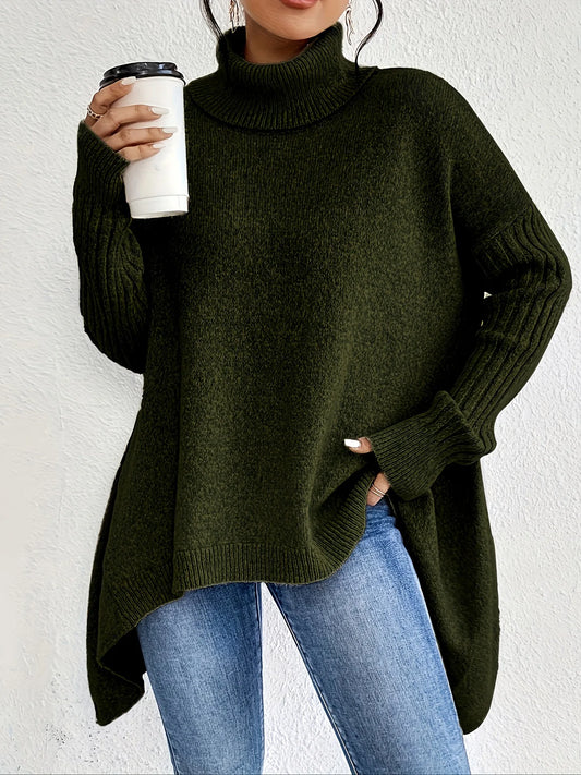 Casual Fit Turtleneck Jumper | Soft Crew Neck Sweater - OutfitLondon