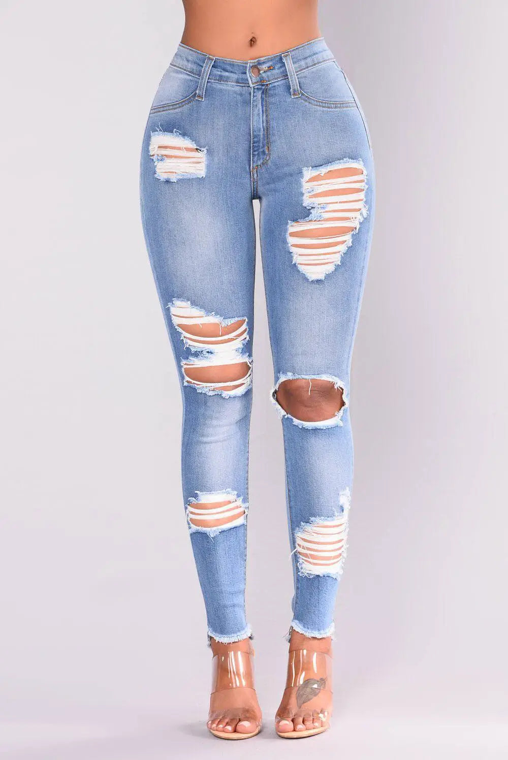 Trendy Ripped Skinny Women's Jeans