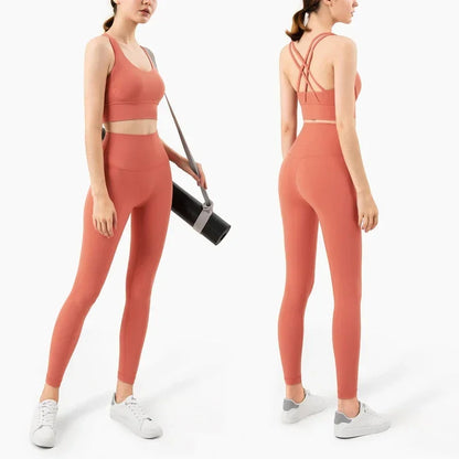 Ladies Lightweight 2 Piece Gym Yoga Outfit Set - OutfitLondon