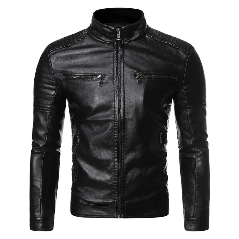 Men's Faux Leather Motorcycle Jacket