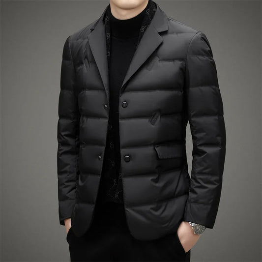 Men's Quilted Down Suit Lightweight Duck Down Insulated Slim Fit - OutfitLondon