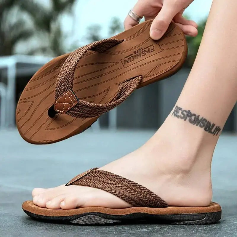 Relaxed Fit Mens Beach Flip Flops