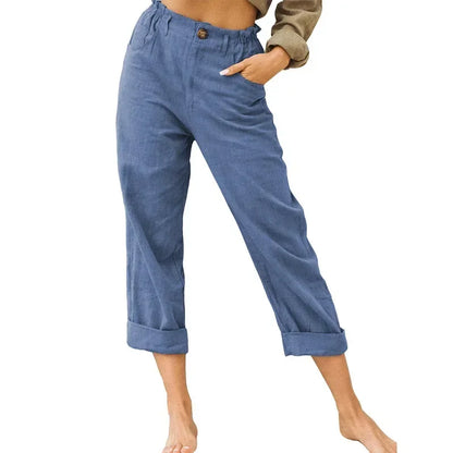 Comfortable Summer Linen Pants for Women with Pockets