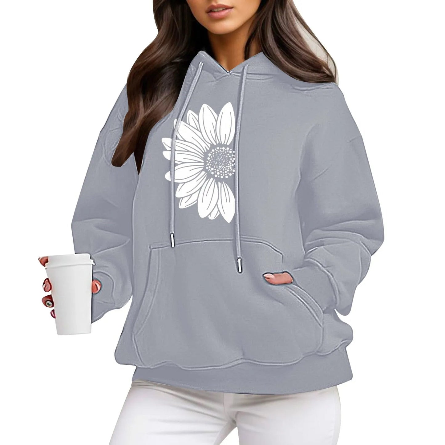Soft Women's Floral Hoodie Sweatshirt
