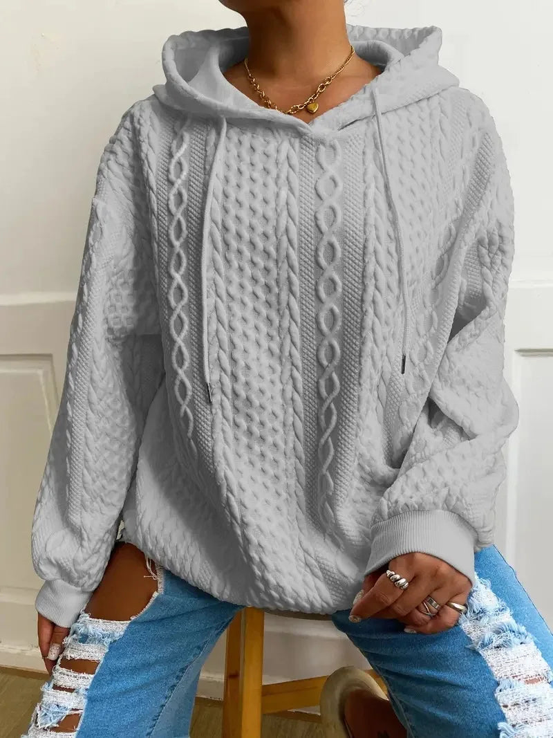 Warm Women's Long Sleeve Winter Hooded Sweatshirt