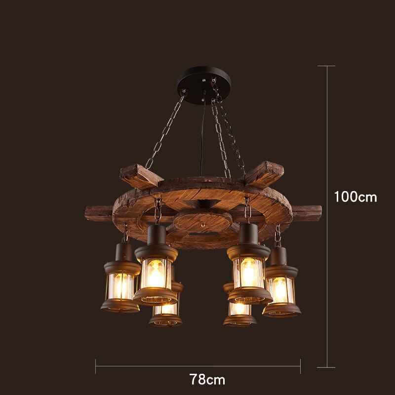 Farmhouse Style Wooden LED Light Fixture