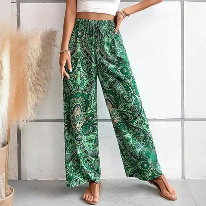 Relaxed Fit Soft Elastic Printed Ladies Pants - OutfitLondon