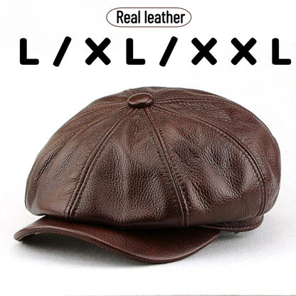 Authentic Leather Newsboy Hat Extra Large - OutfitLondon