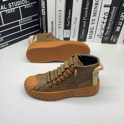Warm Men's Ankle Boots - Casual Lace Up Shoes
