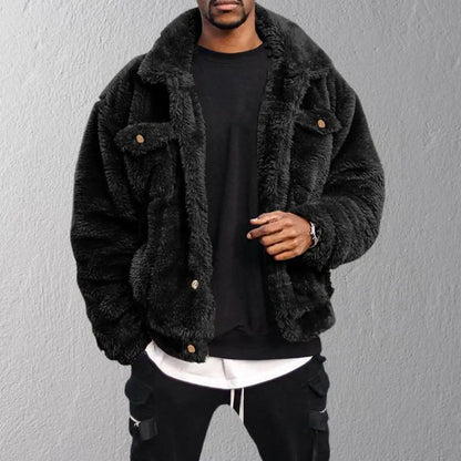 Luxurious Suede Men's Jacket - Warm Winter Coat