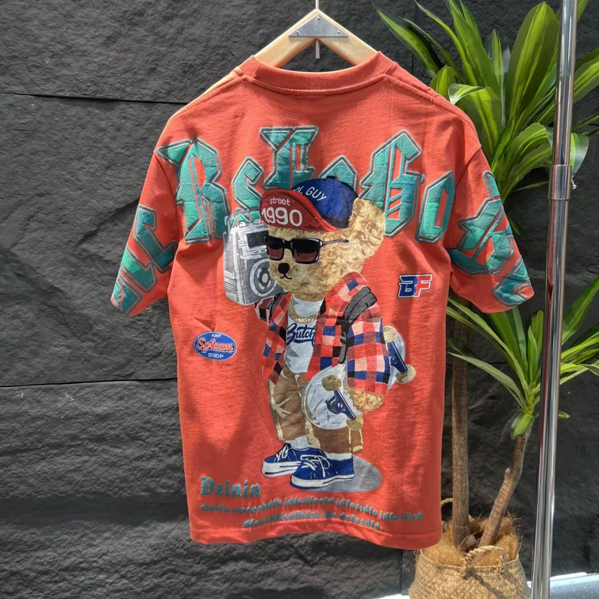 Unisex Oversized Graphic T-Shirt Vintage Wash Cotton Blend
