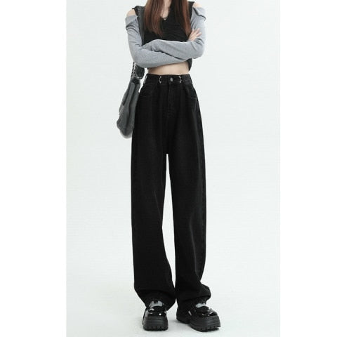 Relaxed Fit High Waist Wide Leg Women's Jeans