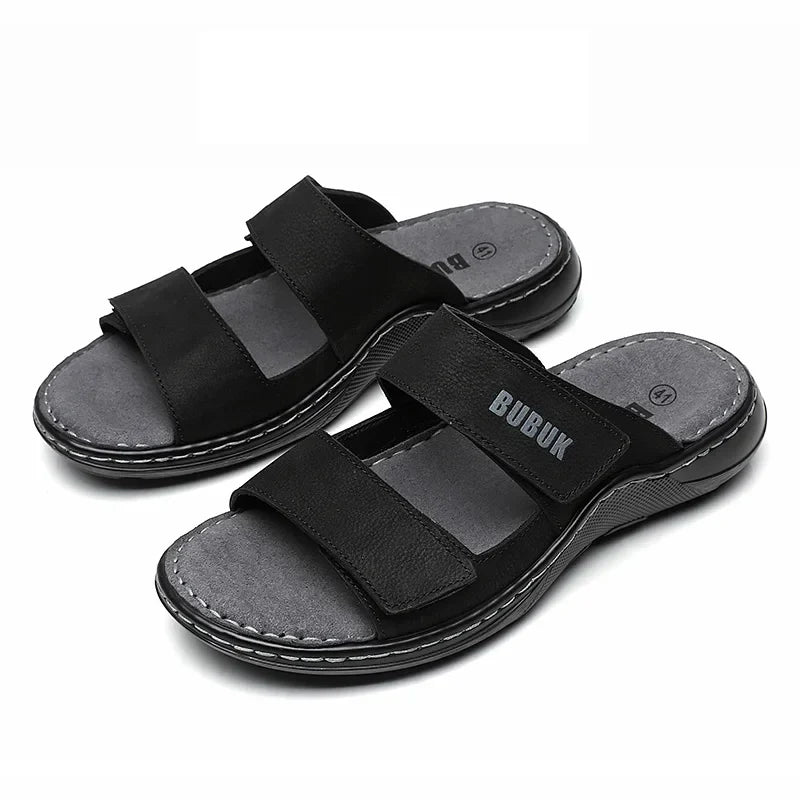 Genuine Leather Men's Beach Slip On Shoes
