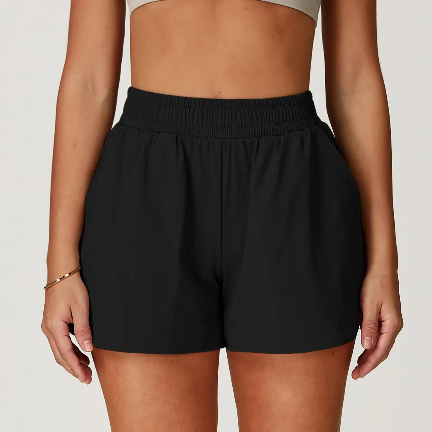 Fitness High Waist Yoga Running Shorts