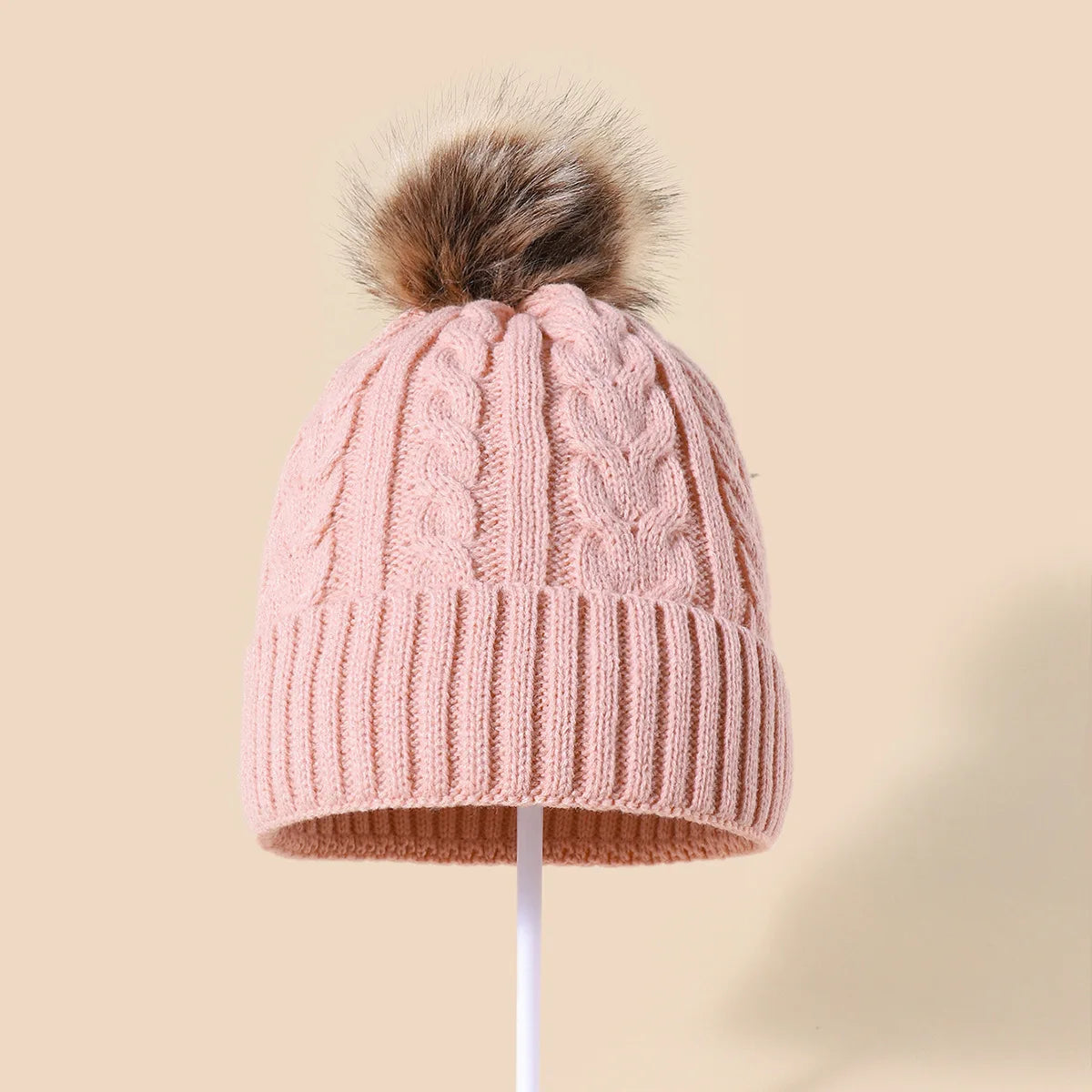 Warm Fuzzy Knit Winter Hat for Ladies