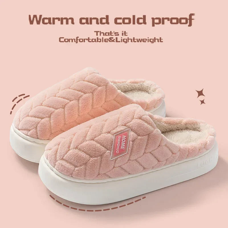 Soft Women's Fleece Slipper Shoes with Non Slip Soles