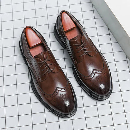 Smart Leather Dress Shoes for Men - Thick Sole