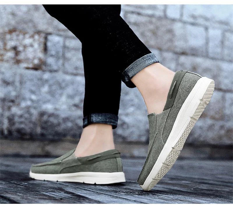 Relaxed Fit Slip On Leather Loafers