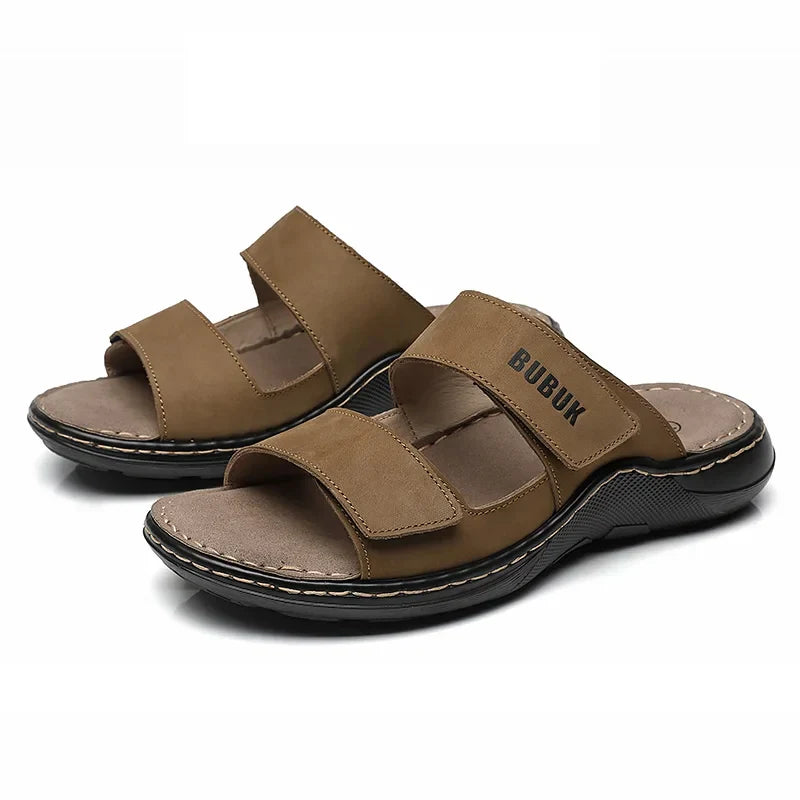 Genuine Leather Men's Beach Slip On Shoes