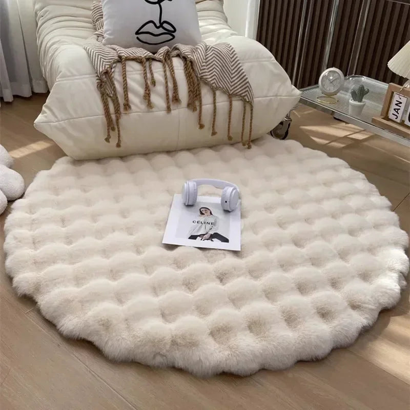 Round Plush Rug in Nordic Style - OutfitLondon