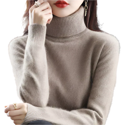Luxurious Pure Cashmere Lady Turtleneck Jumper