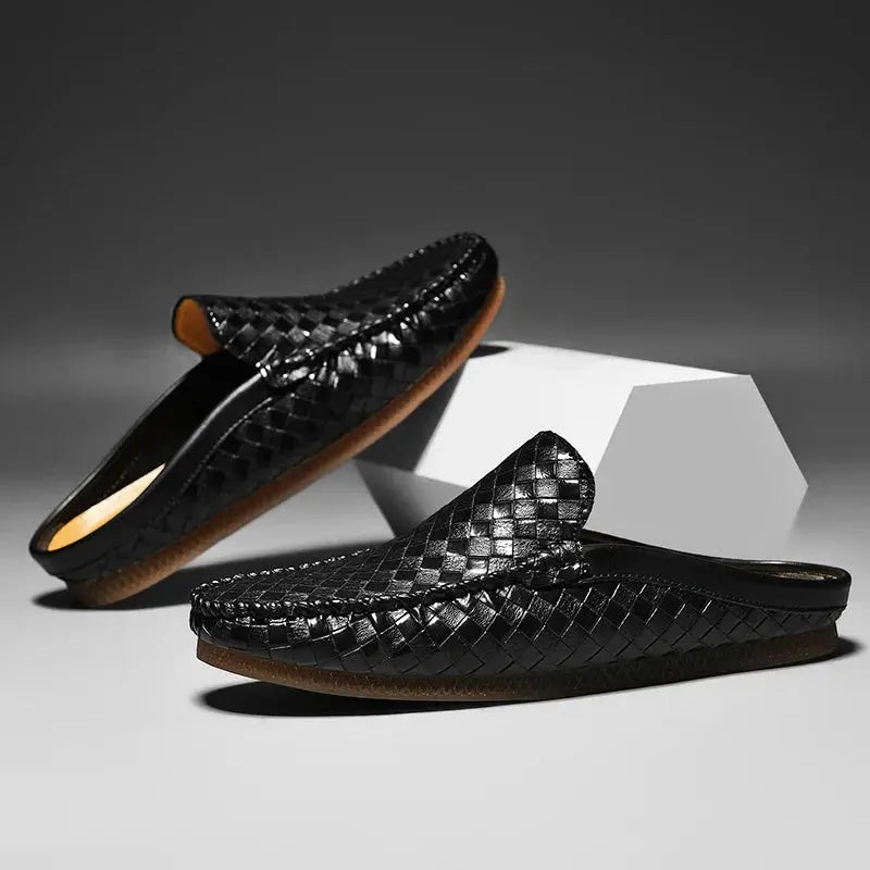 Luxury Leather Mule Shoes - Classic Handmade Design