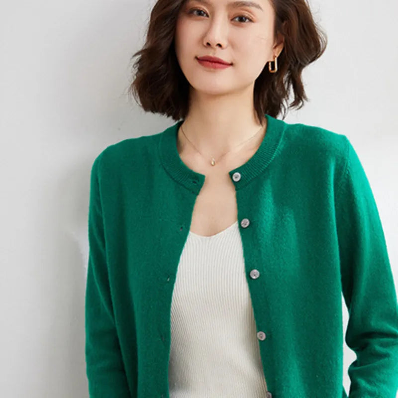 Soft Women's Open Front Cashmere Cardigan Sweater - OutfitLondon
