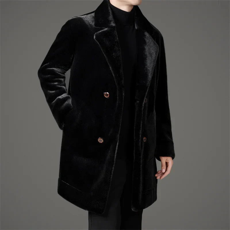 Warm Reversible Faux Fur Parka Coat