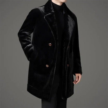 Warm Reversible Faux Fur Parka Coat