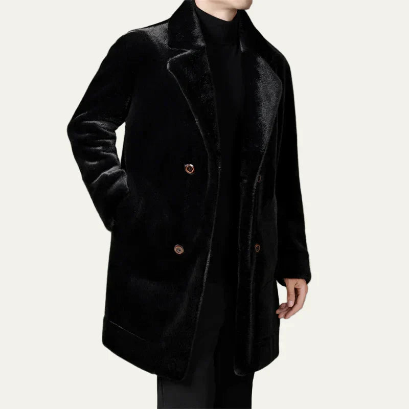 Warm Faux Fur Double Breasted Winter Coat
