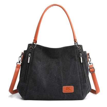 Luxe Canvas Tote Bag Spacious Zipper Closure