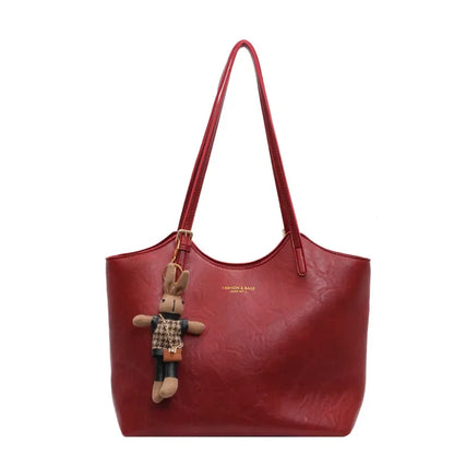 Large Natural Leather Shopping Bag
