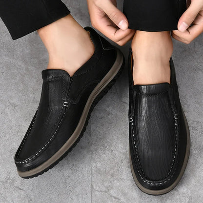 Real Leather Slip On Shoes