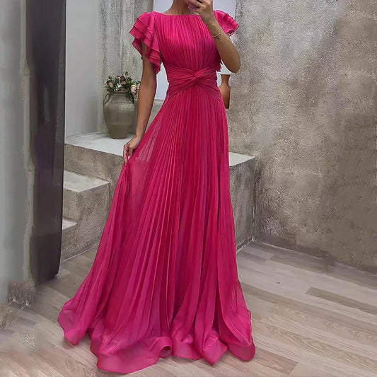 Elegant Ruffled Formal Dress - OutfitLondon