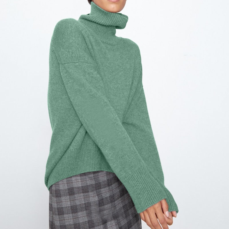 Soft Chunky Cold Weather Turtleneck Sweater