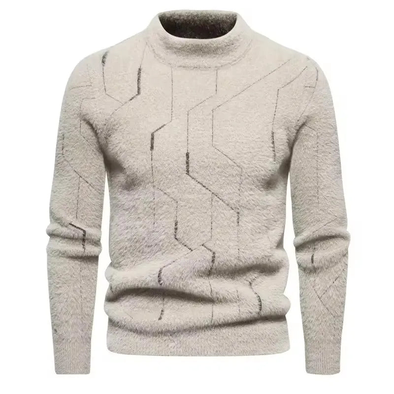 Faux Fur Crew Neck Men's Sweater