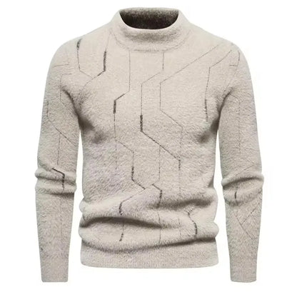 Faux Fur Crew Neck Men's Sweater