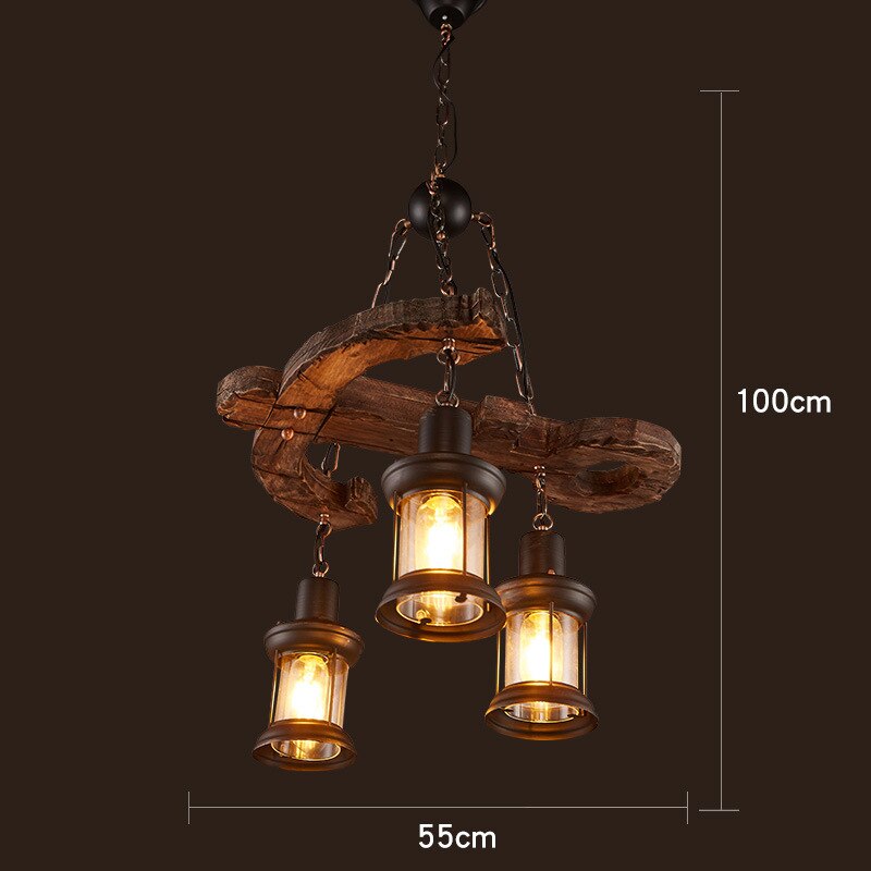 Farmhouse Style Wooden LED Light Fixture