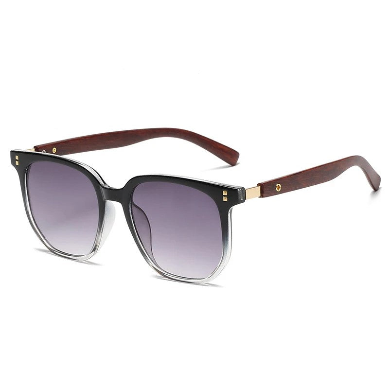 Trendy Wooden Frame Aviator Sunglasses