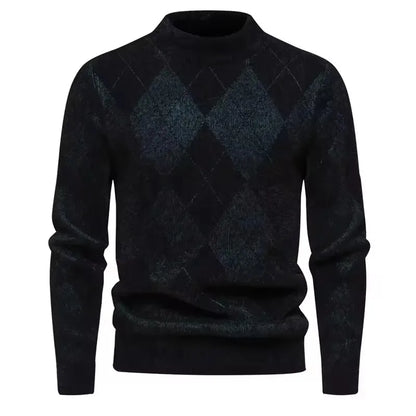 Faux Fur Crew Neck Men's Sweater