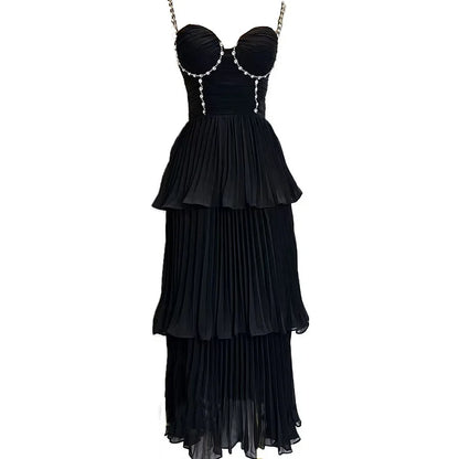 Elegant Deep V Neck Evening Gown Dress