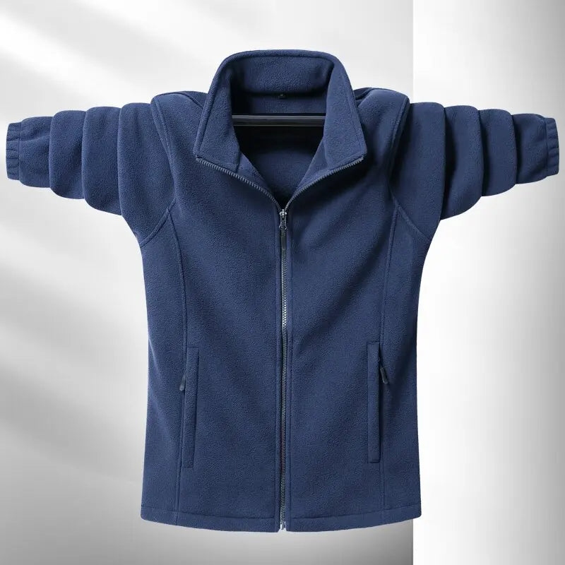 Men's Fleece Jacket Tailored Fit Durable Zipper