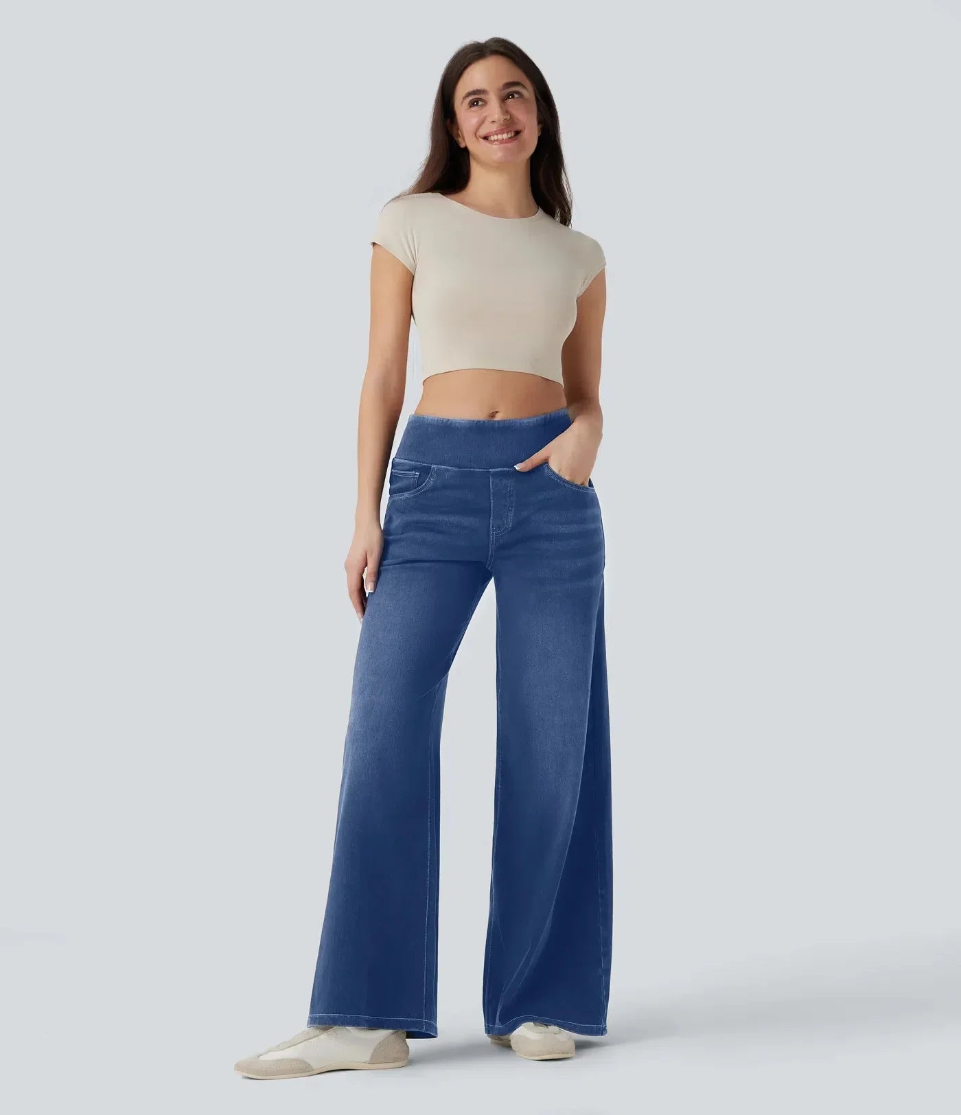 Relaxed Fit Zipper Women's Jeans