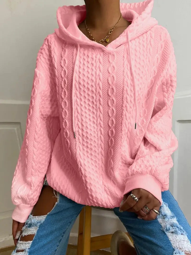 Warm Women's Long Sleeve Winter Hooded Sweatshirt