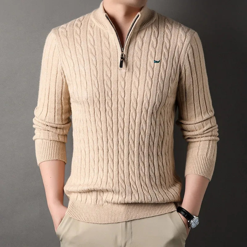 Timeless Pullover Zip Up Sweater - OutfitLondon