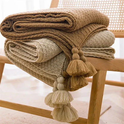 Nordknit Fringe Throw Blanket - OutfitLondon