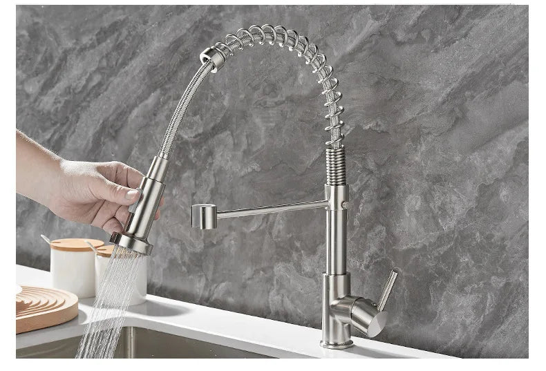 Elegant 2 Handle Kitchen Faucet In Black And Gold